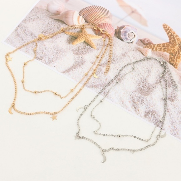 ❤️ 3/$30 Layered Stars & Moon Necklace - Picture 5 of 8